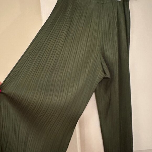 Issey Miyake Pleats Please Forest Green Pants - Size 5 - Picture 5 of 6